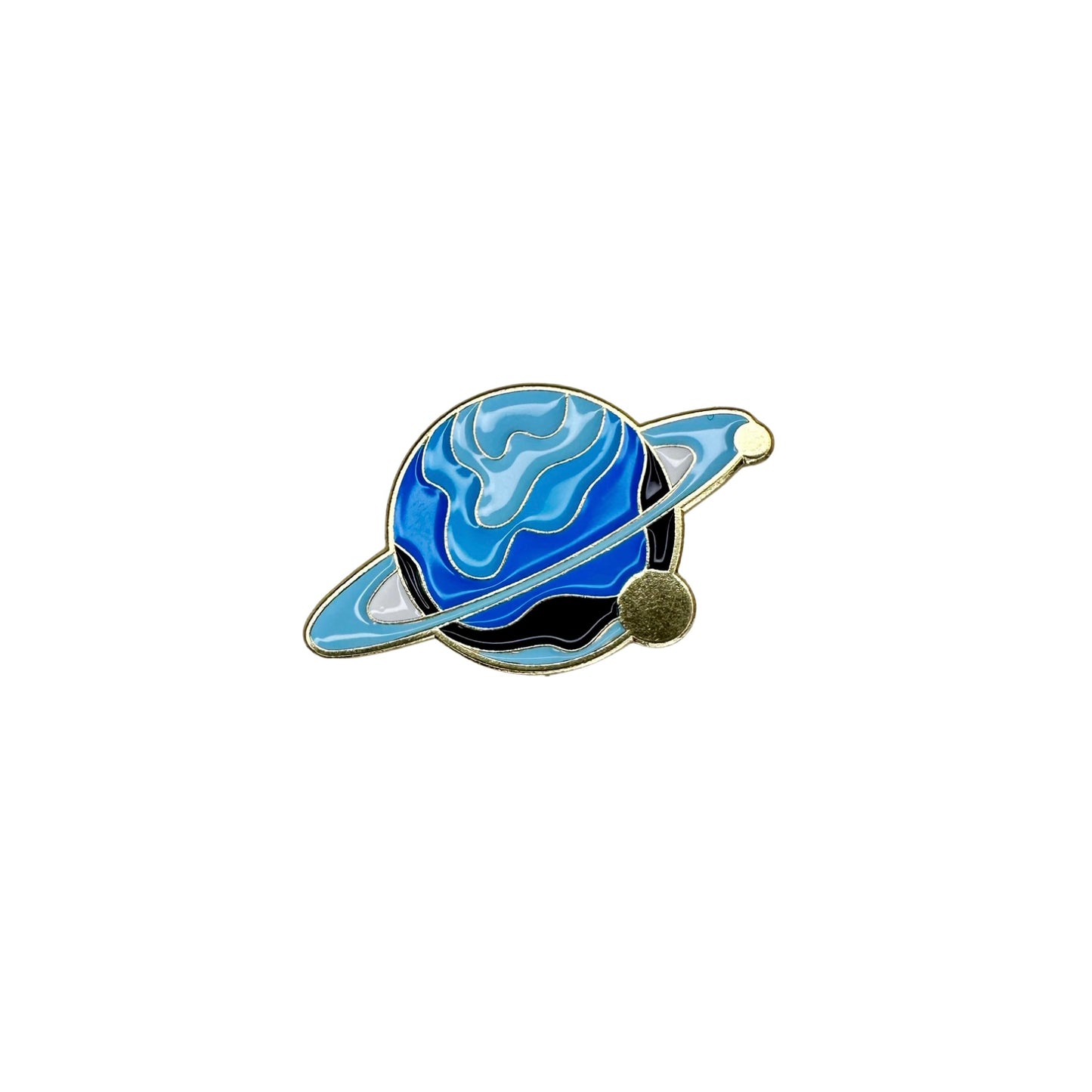 Set of 2 Pins - Blue & Pink Planet Saturn